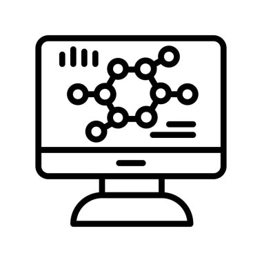 Biyoinformatik seo modern simgenin vektör illüstrasyonu