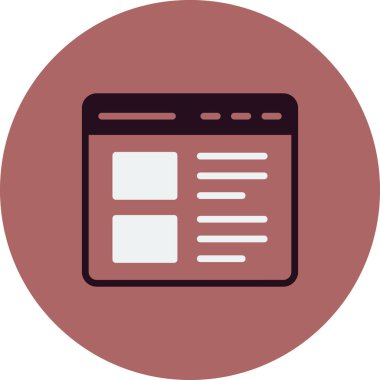 İnternet sitesi. Web simgesi vektör illüstrasyonu