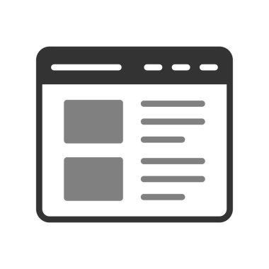 İnternet sitesi. Web simgesi vektör illüstrasyonu