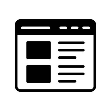 İnternet sitesi. Web simgesi vektör illüstrasyonu