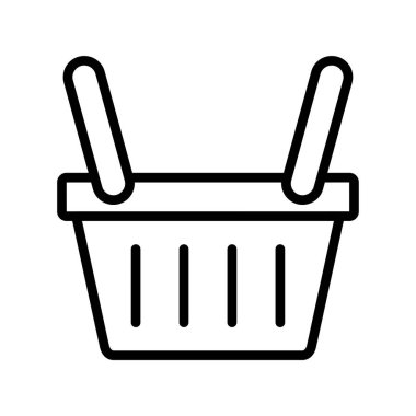 boş alışveriş sepeti vektör çizimi