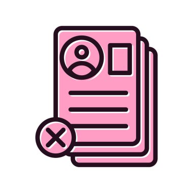 Özgeçmiş Reddedilmiş belge, vektör illüstrasyonu  