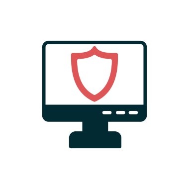 vektör ağ güvenlik sistemi simgesi çizimi