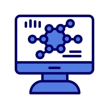 Biyoinformatik seo modern simgenin vektör illüstrasyonu