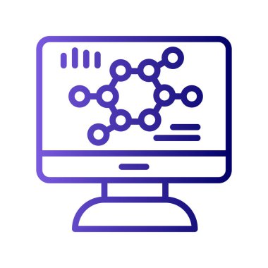 Biyoinformatik seo modern simgenin vektör illüstrasyonu