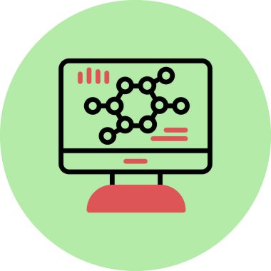 Biyoinformatik seo modern simgenin vektör illüstrasyonu