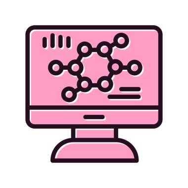 Biyoinformatik seo modern simgenin vektör illüstrasyonu