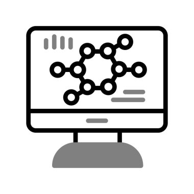 Biyoinformatik seo modern simgenin vektör illüstrasyonu