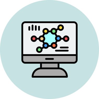 Biyoinformatik seo modern simgenin vektör illüstrasyonu