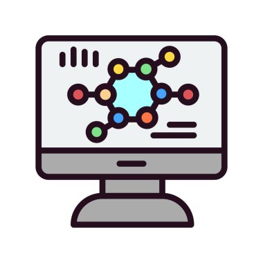 Biyoinformatik seo modern simgenin vektör illüstrasyonu