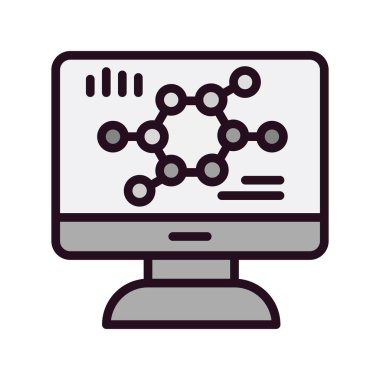 Biyoinformatik seo modern simgenin vektör illüstrasyonu