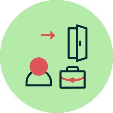 Çanta, kapı, iş, iş ve profil simgesinin vektör ilülasyonu