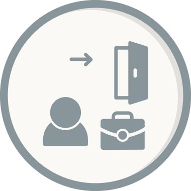 Çanta, kapı, iş, iş ve profil simgesinin vektör ilülasyonu