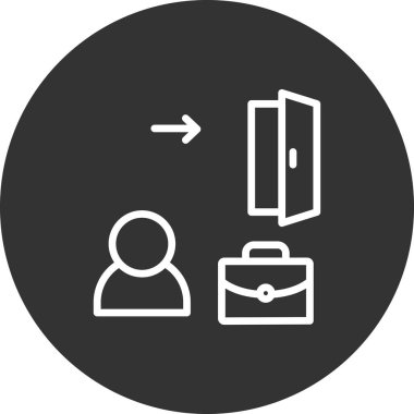 Çanta, kapı, iş, iş ve profil simgesinin vektör ilülasyonu