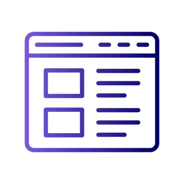 İnternet sitesi. Web simgesi vektör illüstrasyonu