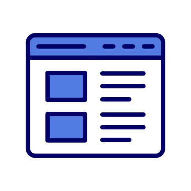 İnternet sitesi. Web simgesi vektör illüstrasyonu