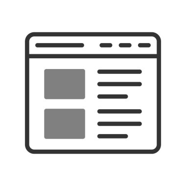 İnternet sitesi. Web simgesi vektör illüstrasyonu