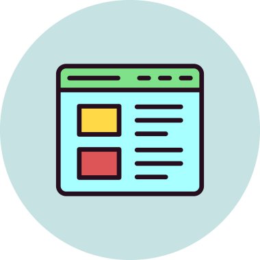 İnternet sitesi. Web simgesi vektör illüstrasyonu