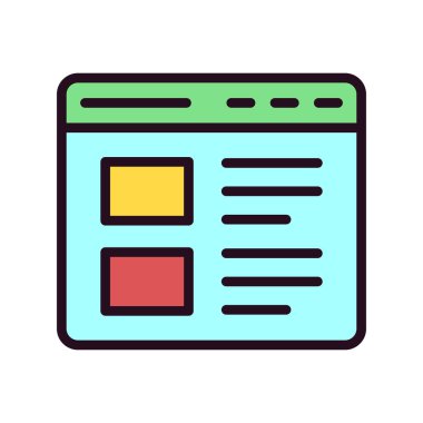 İnternet sitesi. Web simgesi vektör illüstrasyonu