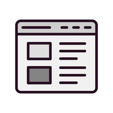 İnternet sitesi. Web simgesi vektör illüstrasyonu