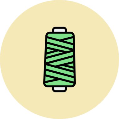 İp simgesi. Web tasarımı için basit iplik vektör sembolü çizimi