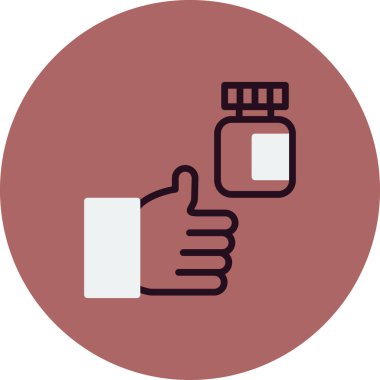 İlaç hapı şişesinin vektör ikonu çizimi