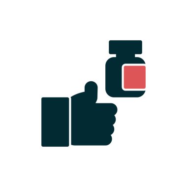 İlaç hapı şişesinin vektör ikonu çizimi