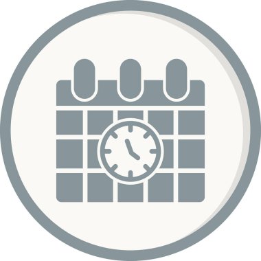 Zaman çizelgesi takvim ve saatin vektör düz simgesi   