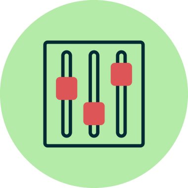 Vektör illüstrasyonu, ses düzeyi ile DJ karıştırıcısı ayarlanıyor