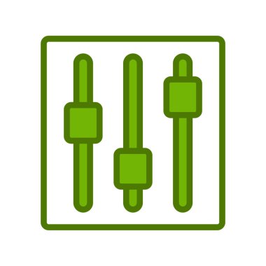 Vektör illüstrasyonu, ses düzeyi ile DJ karıştırıcısı ayarlanıyor