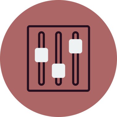 Vektör illüstrasyonu, ses düzeyi ile DJ karıştırıcısı ayarlanıyor