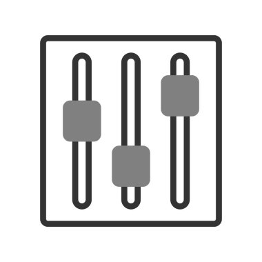 Vektör illüstrasyonu, ses düzeyi ile DJ karıştırıcısı ayarlanıyor