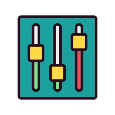 Vektör illüstrasyonu, ses düzeyi ile DJ karıştırıcısı ayarlanıyor