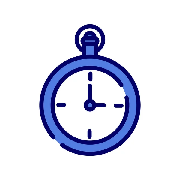 Reloj Bolsillo Vector Línea Delgada Icono — Vector de stock