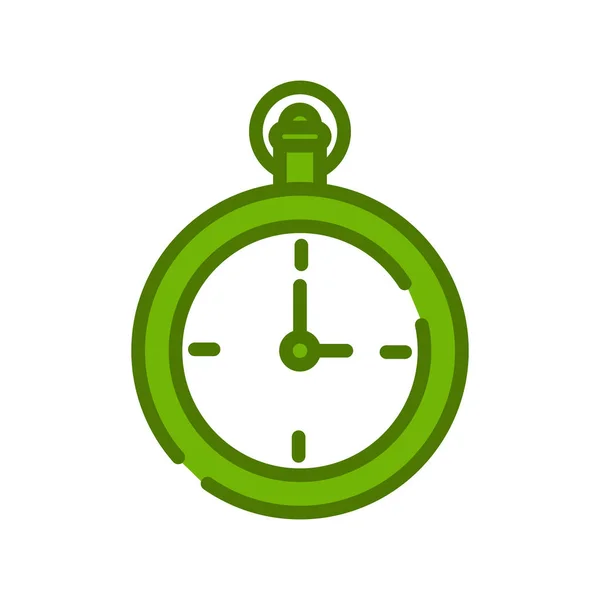 Reloj Bolsillo Vector Línea Delgada Icono — Vector de stock