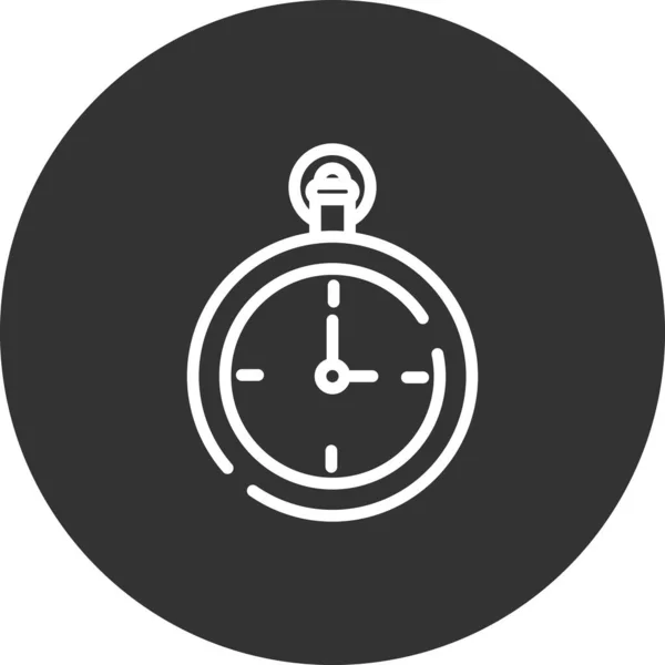 Reloj Bolsillo Vector Línea Delgada Icono — Vector de stock