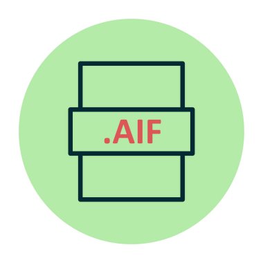 .AIF dosya biçimi simgesi, vektör illüstrasyonu