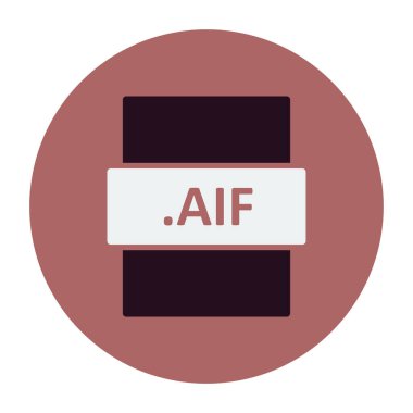 .AIF dosya biçimi simgesi, vektör illüstrasyonu