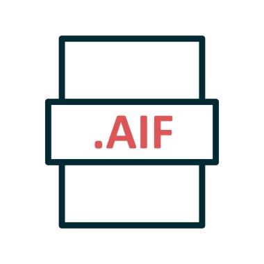 .AIF dosya biçimi simgesi, vektör illüstrasyonu