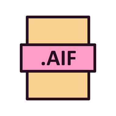 .AIF dosya biçimi simgesi, vektör illüstrasyonu