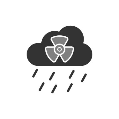 Asit yağmuru simgesi, vektör illüstrasyonu