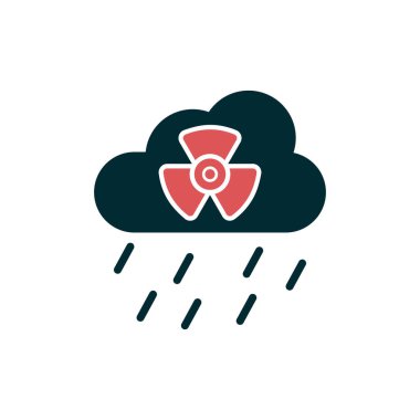 Asit yağmuru simgesi, vektör illüstrasyonu