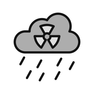 Asit yağmuru simgesi, vektör illüstrasyonu