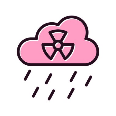 Asit yağmuru simgesi, vektör illüstrasyonu