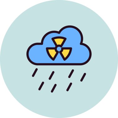 Asit yağmuru simgesi, vektör illüstrasyonu