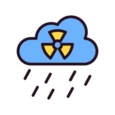 Asit yağmuru simgesi, vektör illüstrasyonu