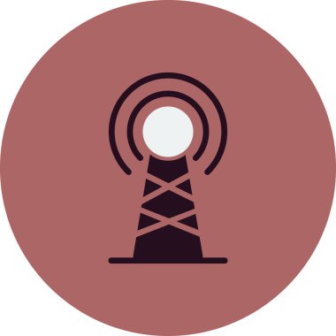 Yayın anteni, simge vektör illüstrasyonu