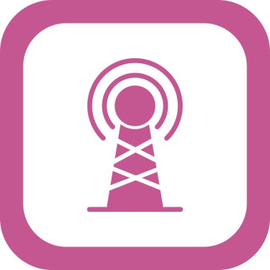 Yayın anteni, simge vektör illüstrasyonu