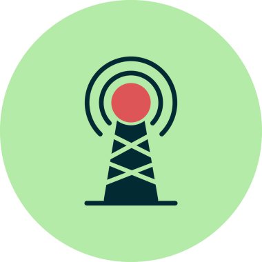 Yayın anteni, simge vektör illüstrasyonu