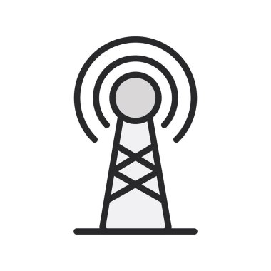 Yayın anteni, simge vektör illüstrasyonu